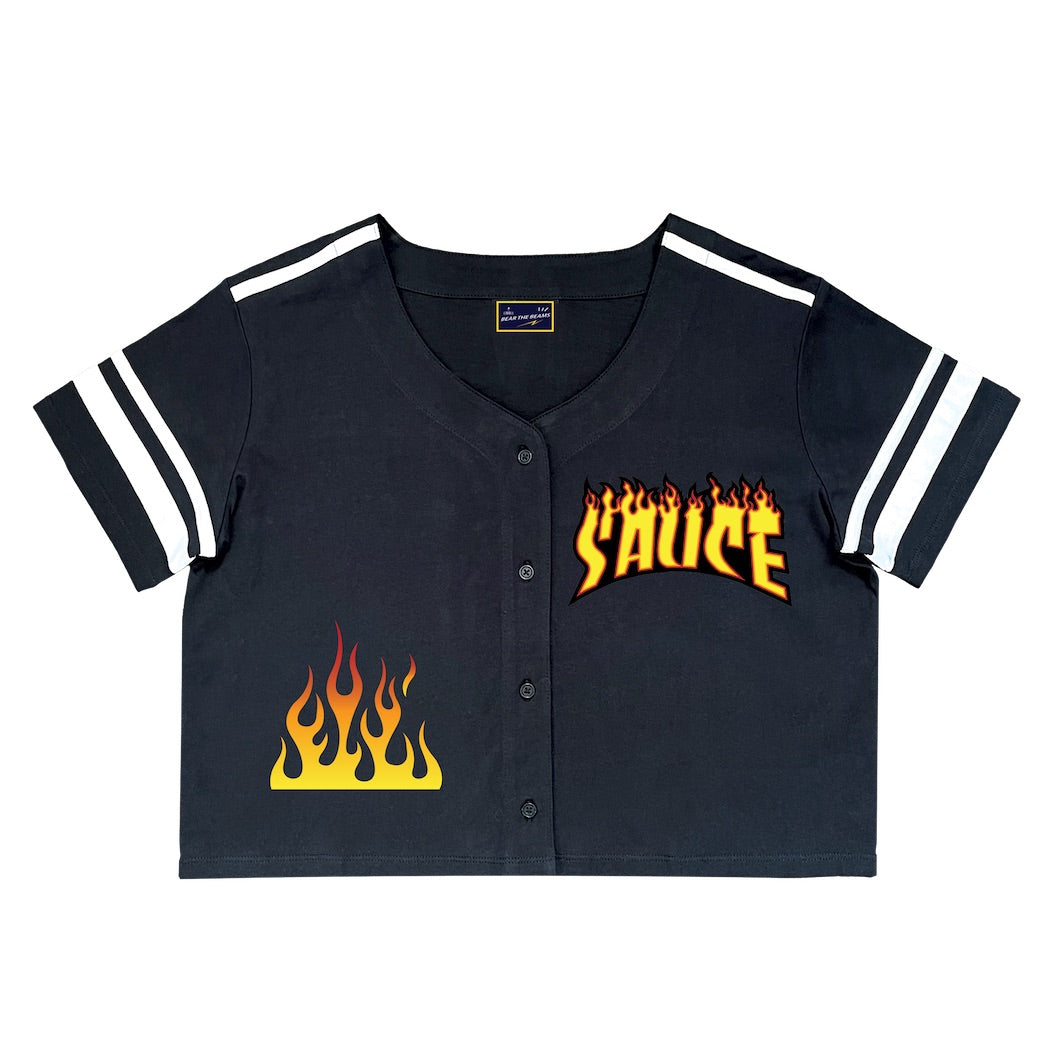 JR Sauce CROPPED BASEBALL SHIRT