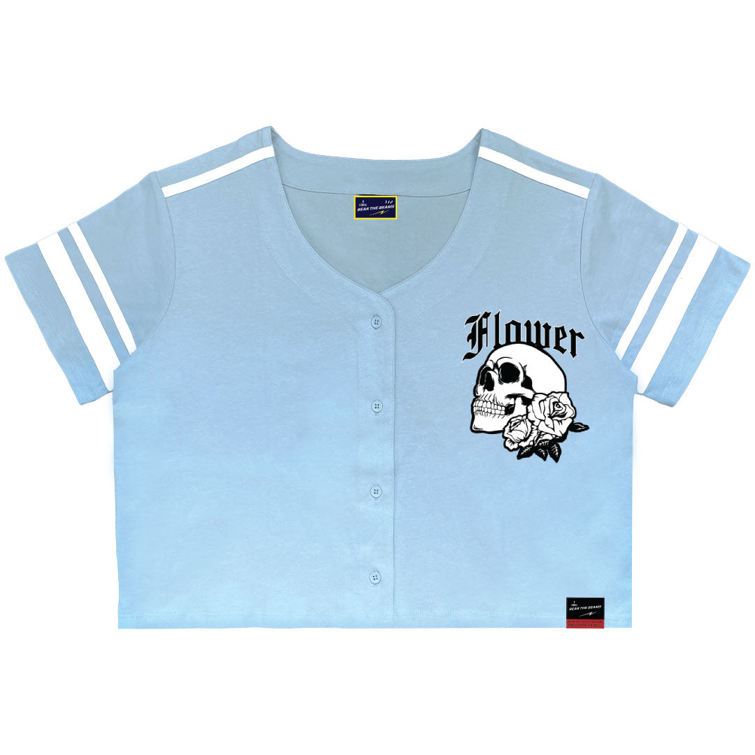 JR Flower CROPPED BASEBALL SHIRT