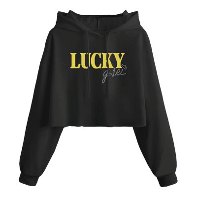 JR LUCKY GIRL RHINESTONE CROP HOODIE