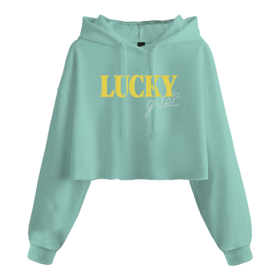 JR LUCKY GIRL RHINESTONE CROP HOODIE