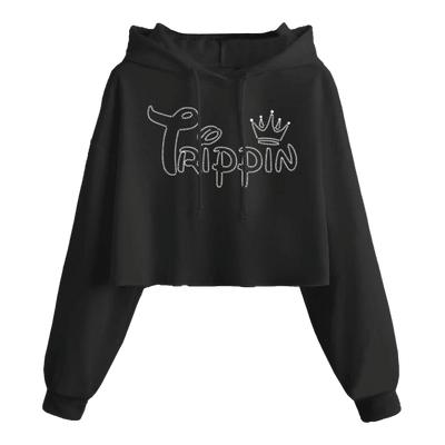 JR TRIPPIN RHINESTONE CROP HOODIE