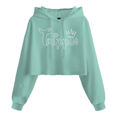 JR TRIPPIN RHINESTONE CROP HOODIE