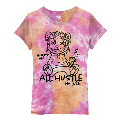 JR ALL HUSTLE NO LUCK TIE DYE TEE