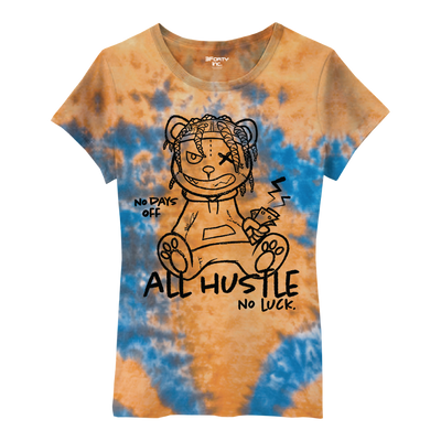 JR ALL HUSTLE NO LUCK TIE DYE TEE