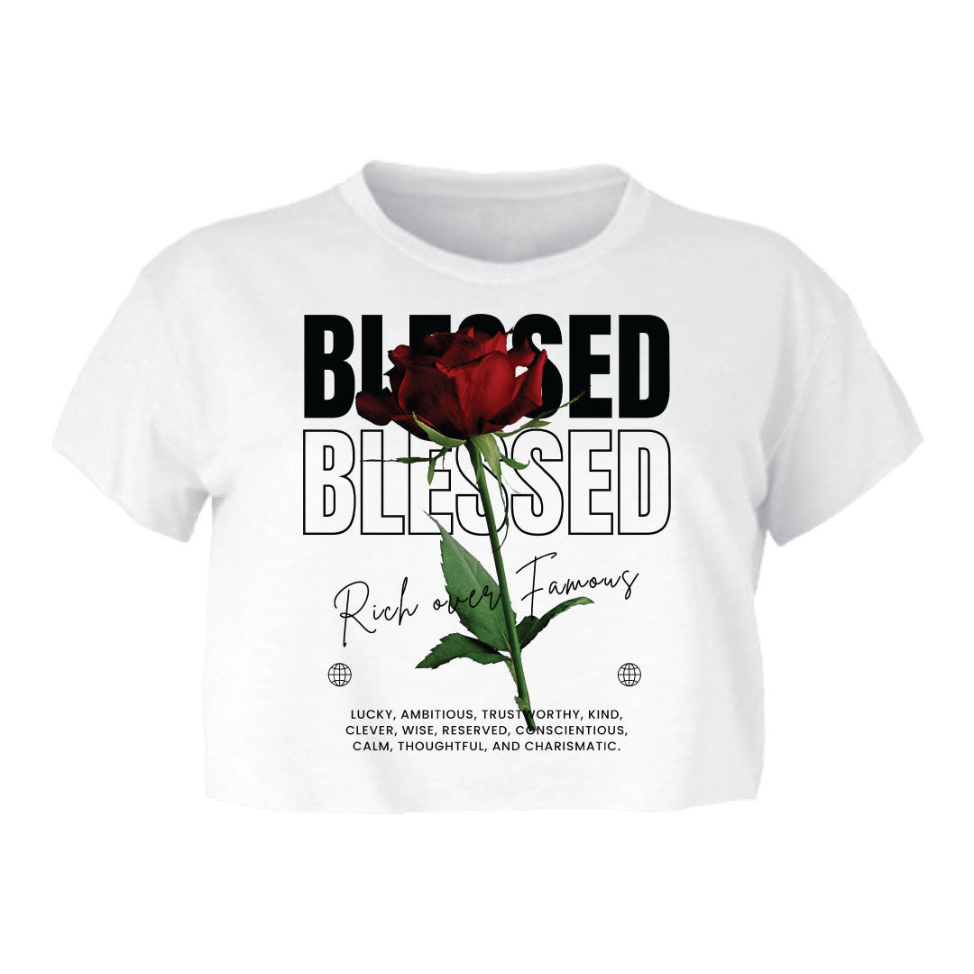 JR BLESSED ROSE CROP TEE