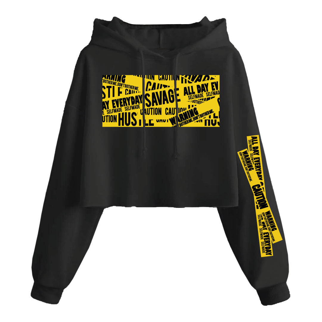 JR CAUTION CROP HOODIE