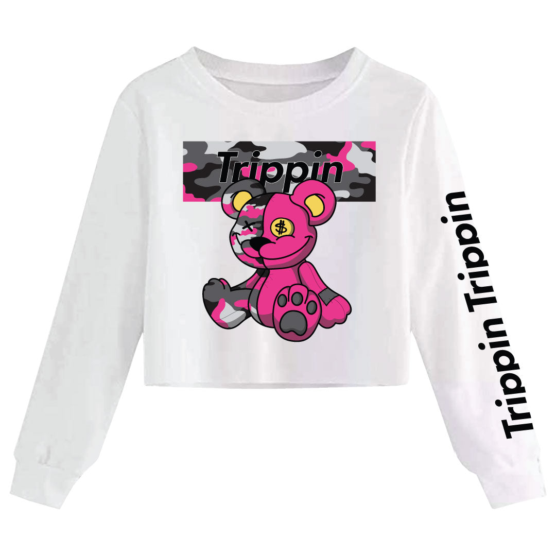 JR TRIPPIN BEAR CROP LONG SLEEVE